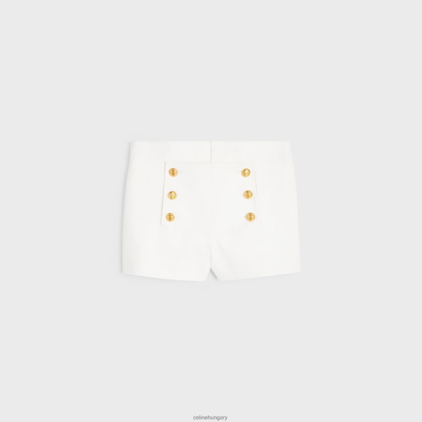 ruházat CELINE yachting mini rövidnadrág pamut twill anyagból fehér nők J6P488893