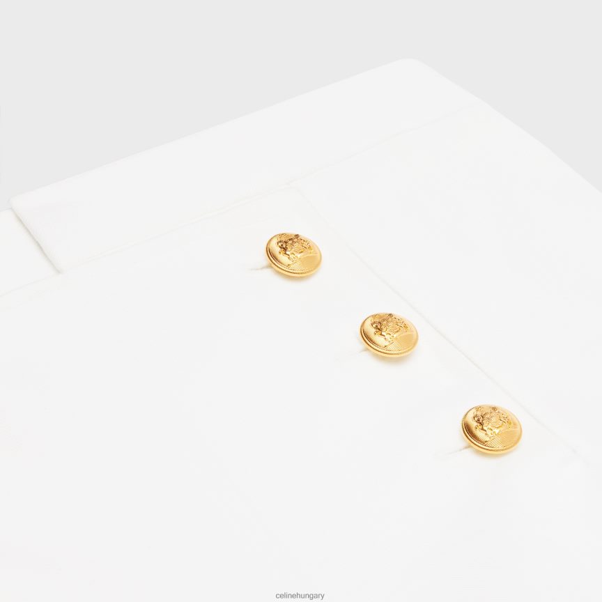 ruházat CELINE yachting mini rövidnadrág pamut twill anyagból fehér nők J6P488893