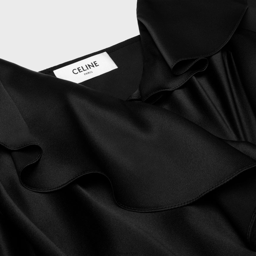 ruházat CELINE aszimmetrikus fehérneműruha szatén krepp anyagból fekete nők J6P488805