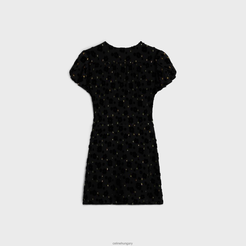 ruházat CELINE babydoll miniruha fil coupé bársonyból fekete nők J6P488654