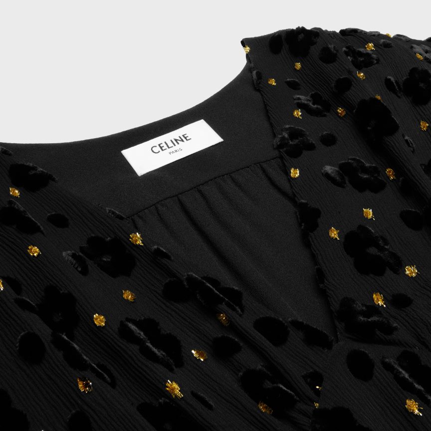 ruházat CELINE babydoll miniruha fil coupé bársonyból fekete nők J6P488654