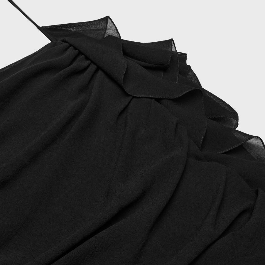 ruházat CELINE drapériás mini ruha selyem georgette-ből fekete nők J6P488794