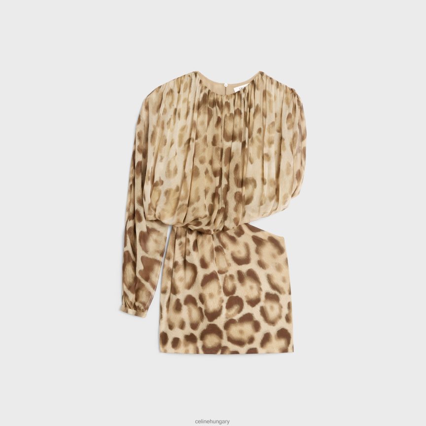 ruházat CELINE drapériás mini ruha selyem muszlinból szőke nők J6P488795