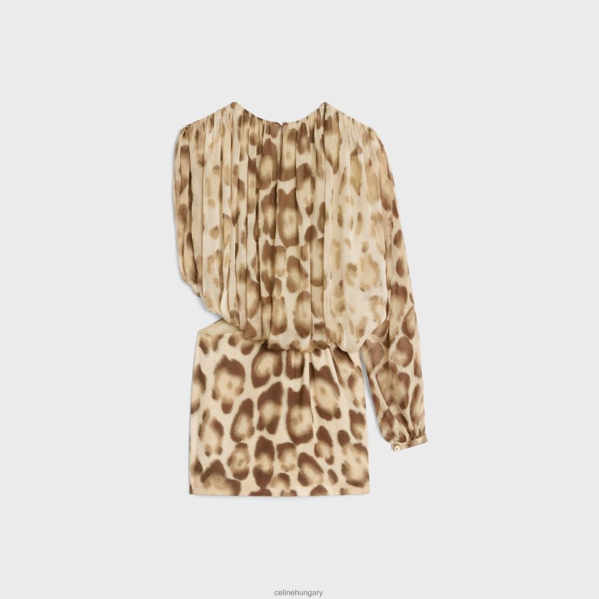 ruházat CELINE drapériás mini ruha selyem muszlinból szőke nők J6P488795