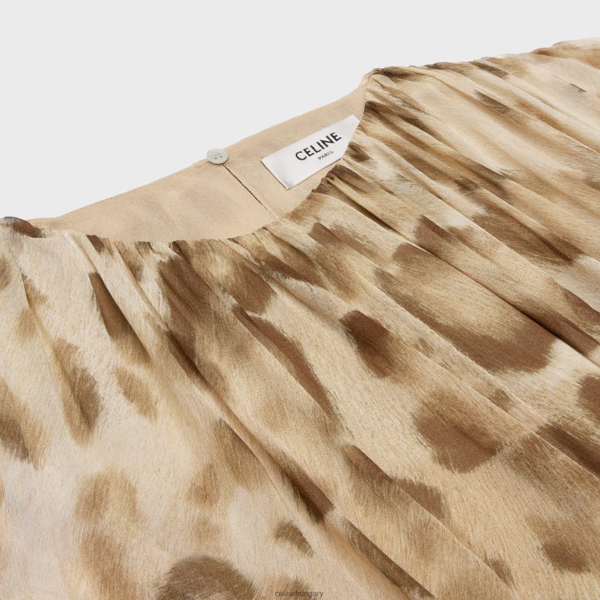 ruházat CELINE drapériás mini ruha selyem muszlinból szőke nők J6P488795