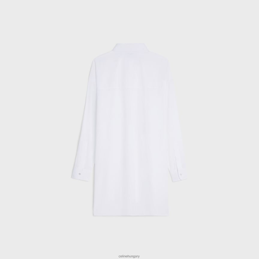 ruházat CELINE festő ing ruha pamutbatiszt fehér nők J6P488798
