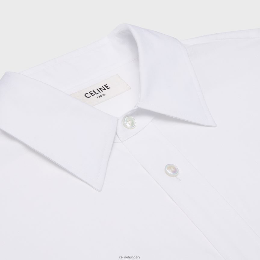 ruházat CELINE festő ing ruha pamutbatiszt fehér nők J6P488798