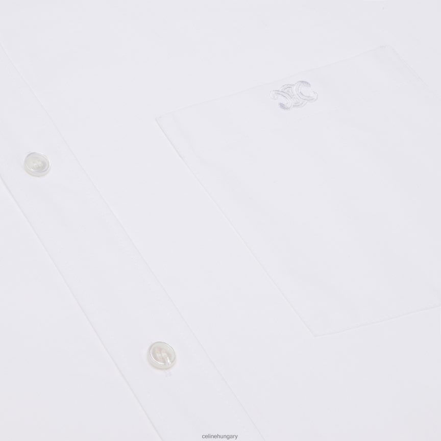 ruházat CELINE festő ing ruha pamutbatiszt fehér nők J6P488798