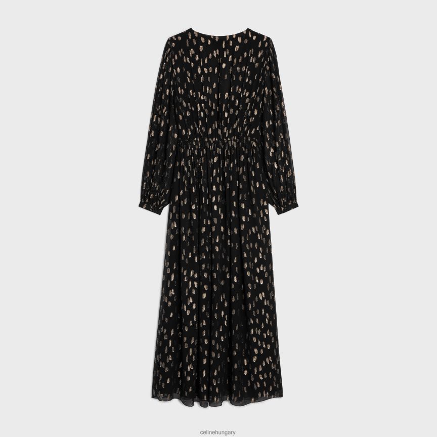 ruházat CELINE hosszú ruha fil coupe selyem georgette-ből fekete nők J6P488792