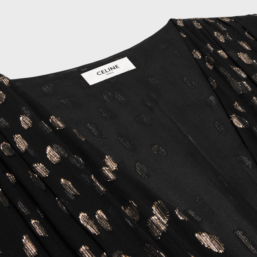 ruházat CELINE hosszú ruha fil coupe selyem georgette-ből fekete nők J6P488792