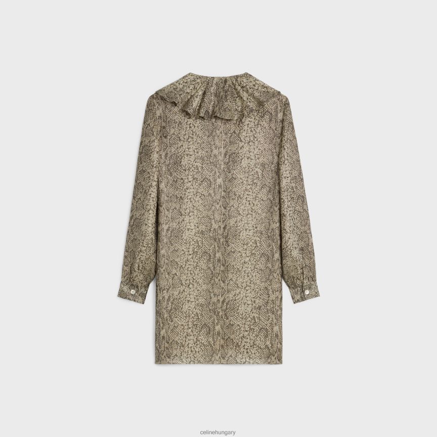 ruházat CELINE jabot mini ruha krepp lame bézs/marron nők J6P488653