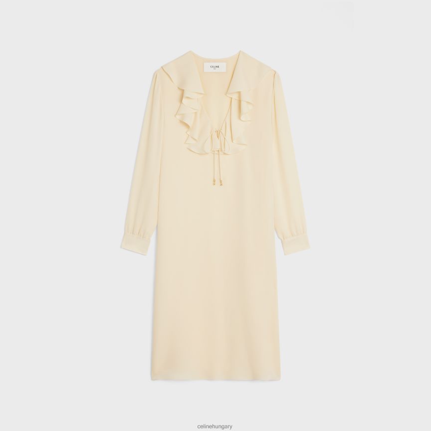 ruházat CELINE jabot ruha könnyű selyem sable anyagból krém nők J6P488802