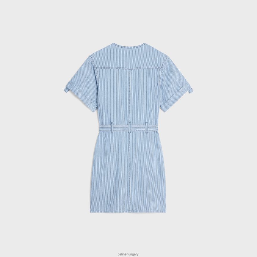 ruházat CELINE mini katonai ruha pamut hickory anyagból hullámmosás nők J6P488801