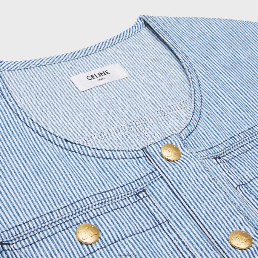 ruházat CELINE mini katonai ruha pamut hickory anyagból hullámmosás nők J6P488801