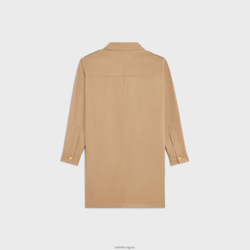 ruházat CELINE saharienne mini ruha pamutvászonból zsinór nők J6P488797