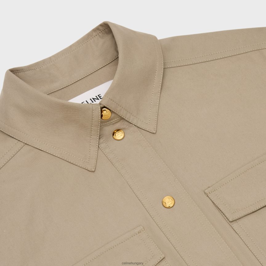 ruházat CELINE saharienne ruha könnyű gabardinból bézs nők J6P488793
