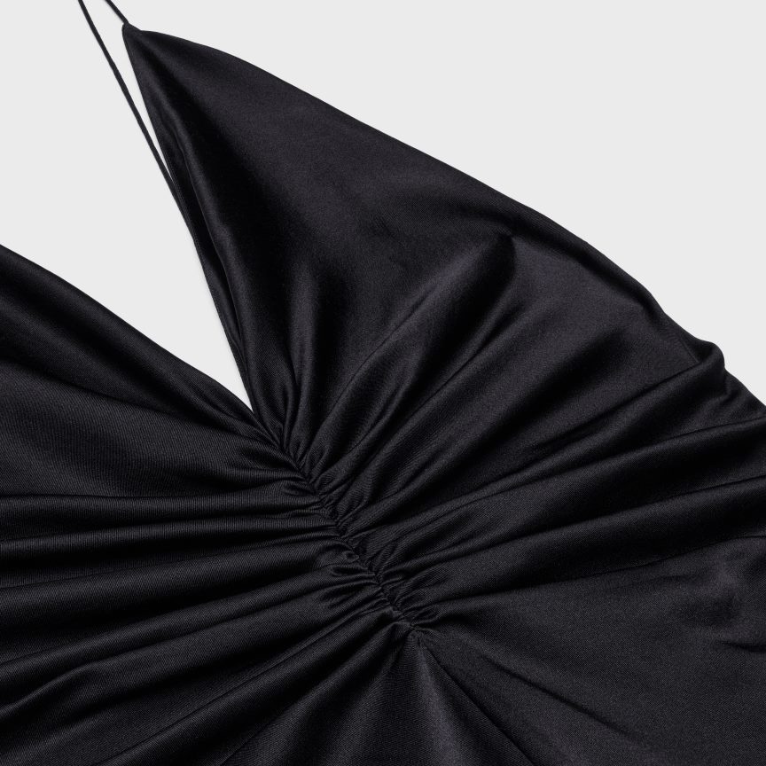 ruházat CELINE selyem twill drapériás csúszóruha fekete nők J6P488803