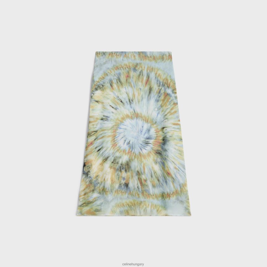 ruházat CELINE midi szoknya selyem georgette-ből kék grunge/terrakotta/khaki nők J6P488586