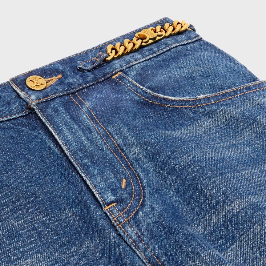 ruházat CELINE mini szoknya farmerből tiszta sötét unió mosás nők J6P488824