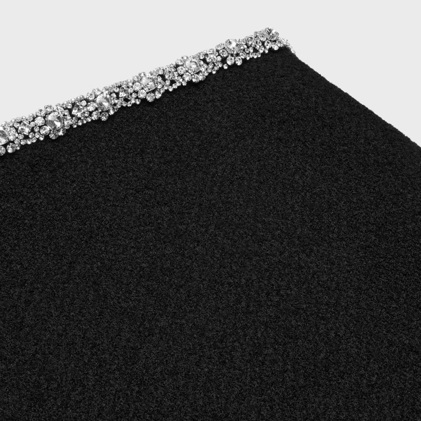 ruházat CELINE miniszoknya tweed hímzett gallonnal fekete nők J6P488813