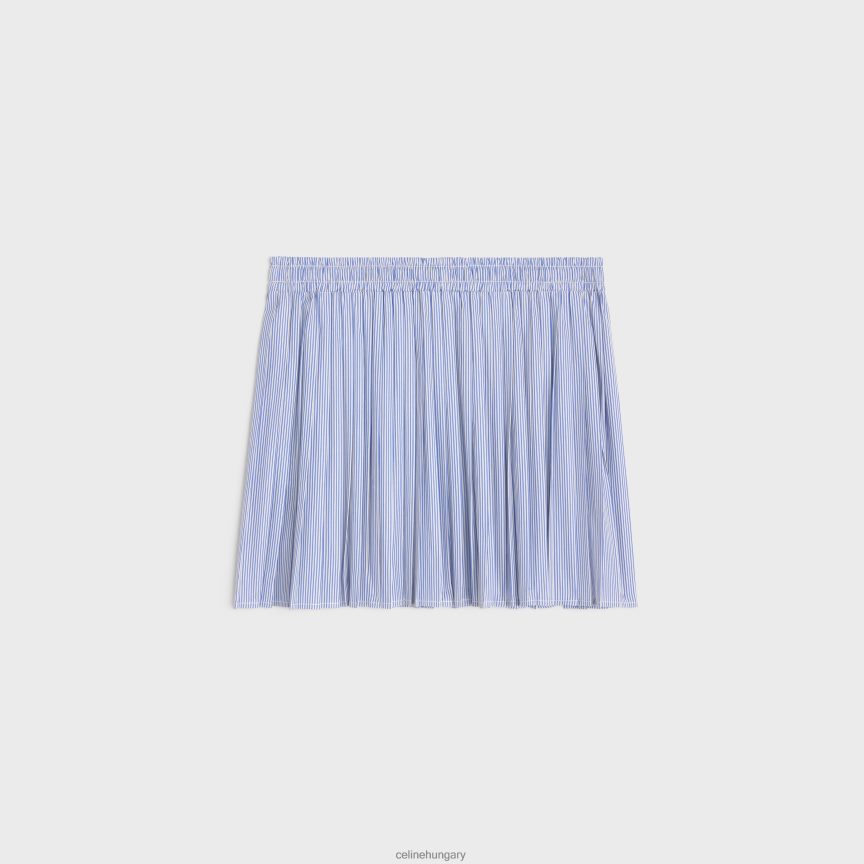 ruházat CELINE redős pizsamaszoknya csíkos pamutból blanc/tengeri nők J6P488826
