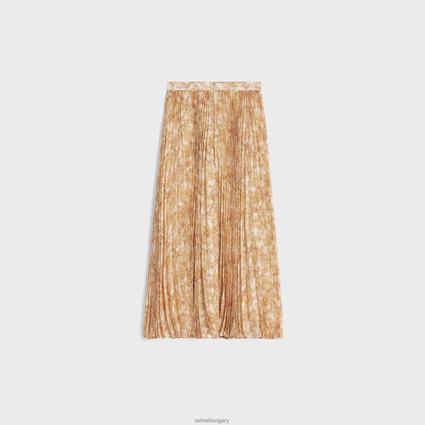 ruházat CELINE szoknya napfényes redőkkel selyemgeorgette-ből ecru/jaune nők J6P488587