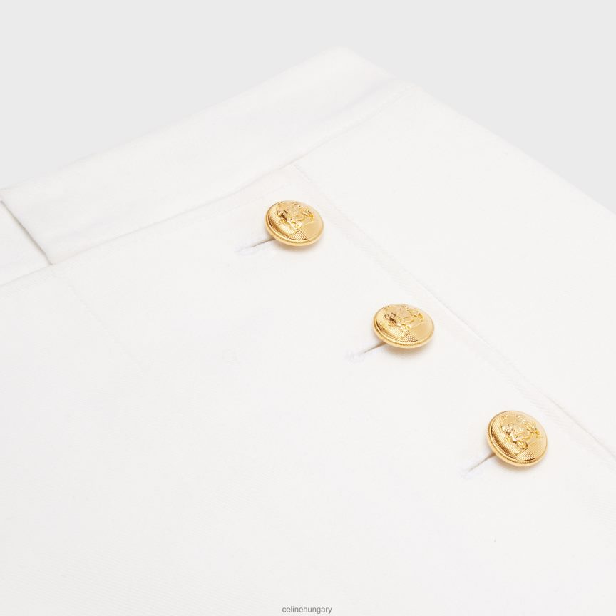 ruházat CELINE yachting trapéz miniszoknya pamut twillből fehér nők J6P488822