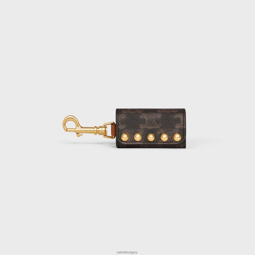 kiegészítők CELINE kutyatáska tartó triumph vászonból és borjúbőrből, szegecsekkel Cser férfiak J6P4881757