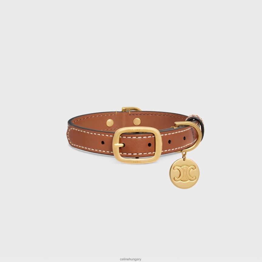 kiegészítők CELINE kis vékony kutyanyakörv diadalvásznból nyomattal és borjúbőrrel leopárd férfiak J6P4881712