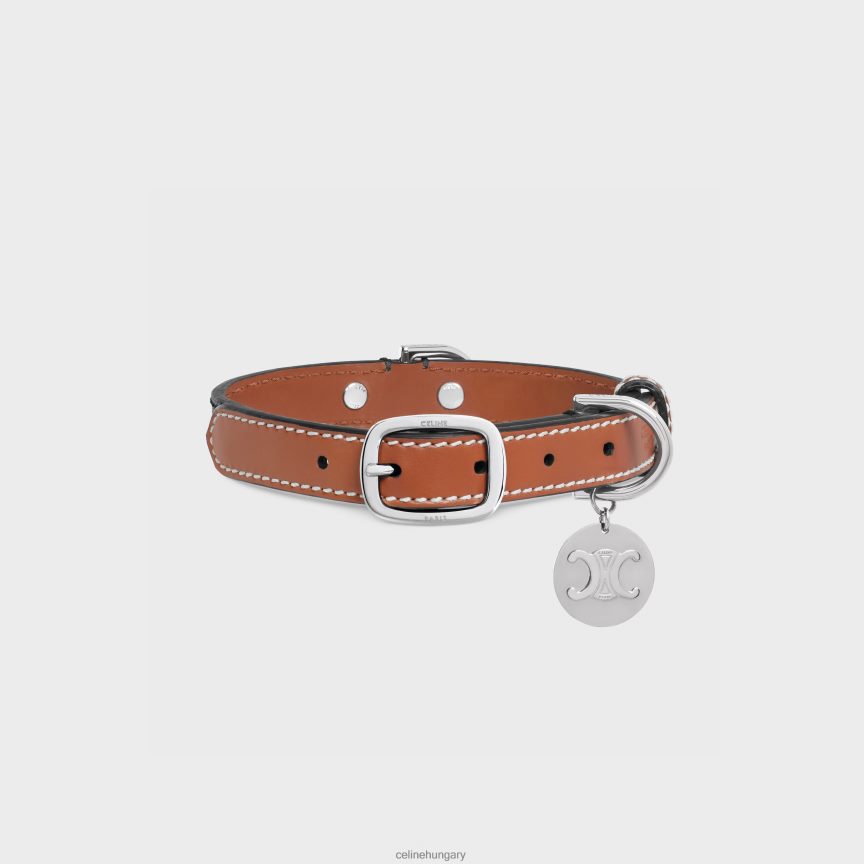 kiegészítők CELINE kis vékony kutyanyakörv triumph vászonból és borjúbőrből Cser férfiak J6P4881765