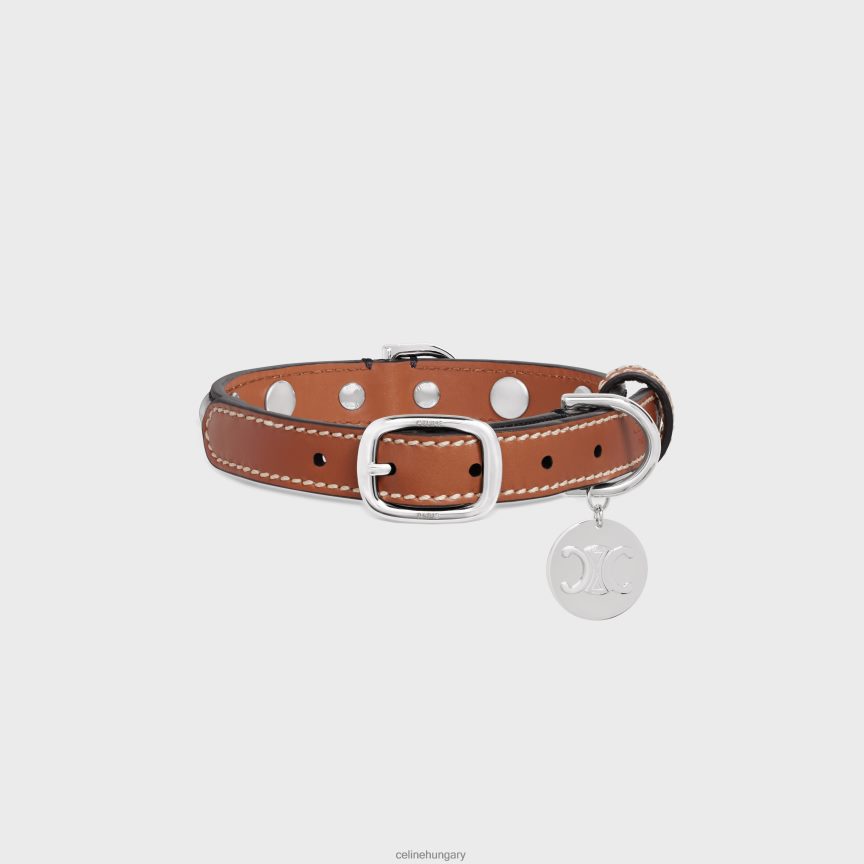 kiegészítők CELINE kis vékony kutyanyakörv triumph vászonból és borjúbőrből, szegecsekkel Cser férfiak J6P4881738