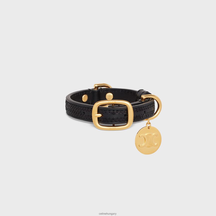kiegészítők CELINE nano extra vékony kutyanyakörv flitterből és borjúból fekete férfiak J6P4881720