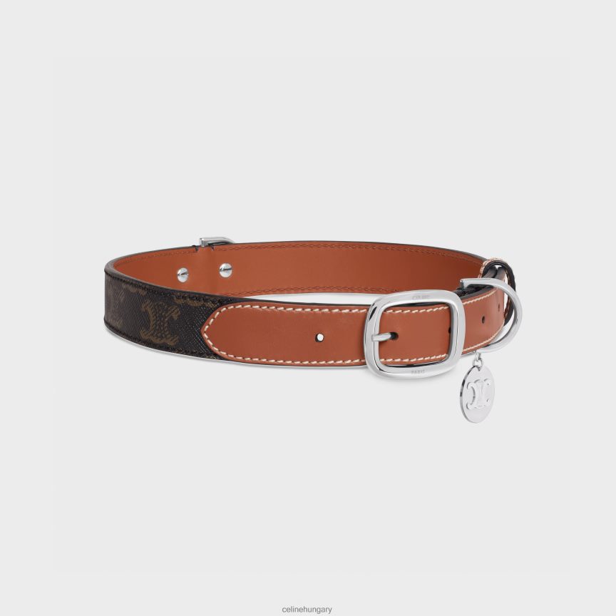 kiegészítők CELINE széles, nagy kutyanyakörv triumph vászonból és borjúbőrből Cser férfiak J6P4881767