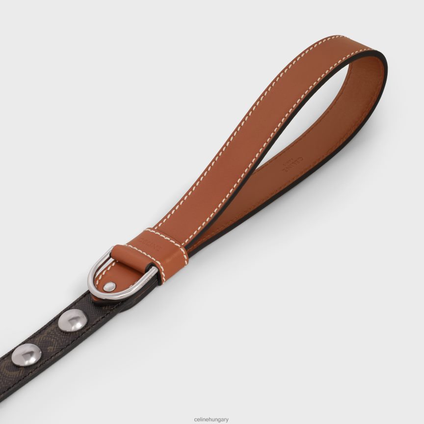 kiegészítők CELINE széles kutyapóráz triumph vászonból és borjúbőrből, szegecsekkel Cser férfiak J6P4881742