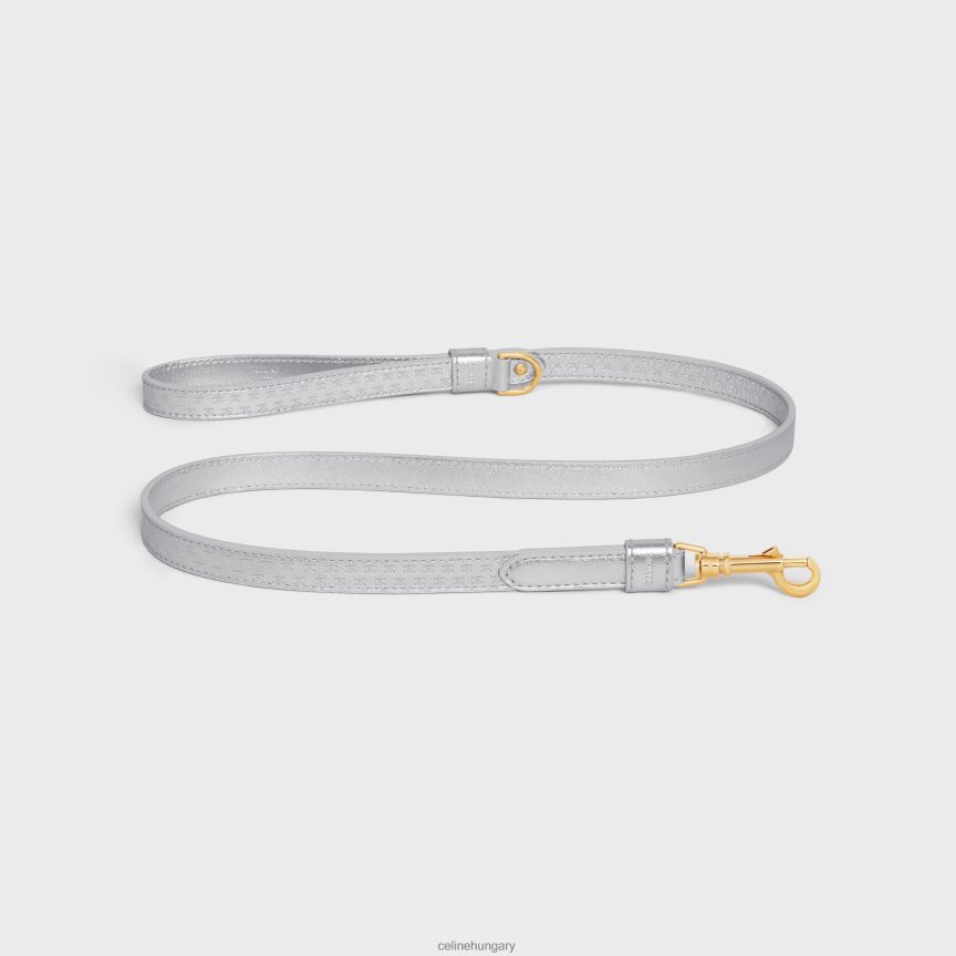 kiegészítők CELINE vékony kutyapóráz laminált borjúbőrből, triumfos dombornyomással ezüst férfiak J6P4881716