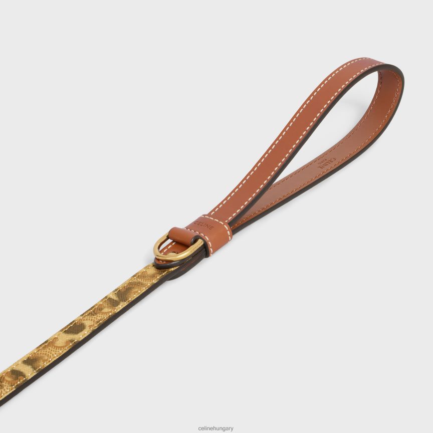 kiegészítők CELINE vékony kutyapóráz triomphe vászonból nyomattal és borjúbőrrel leopárd férfiak J6P4881713